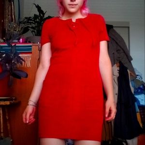 Faux Suede Mod Dress
